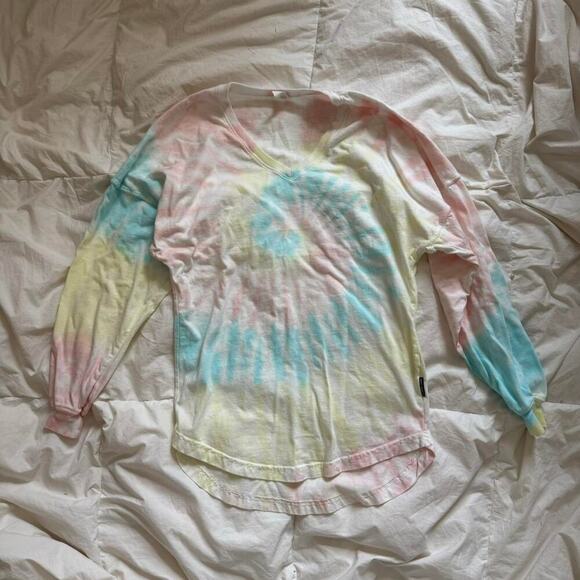 Spirit jersey Oversized XS pastel tye dye long sleeve   V neck comfy boho - Picture 2 of 8